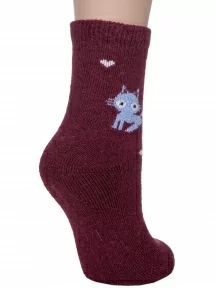 Детские махровые носки Hobby Line, 7617-6, БОРДОВЫЕ