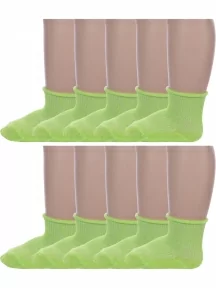 Комплект из 10 пар детских носков Альтаир, 10-С63, САЛАТОВЫЕ
