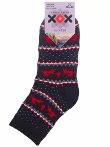 Женские махровые носки ХОХ, GZ-3R14, ТЕМНО-СИНИЕ