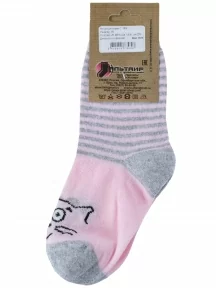 Детские носки Альтаир, С183, РОЗОВЫЕ со светло-серым