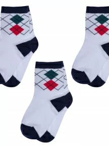 Комплект из 3 пар детских носков RuSocks (Орудьевский трикотаж), 3-Д3-13789, БЕЛО-СИНИЕ