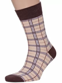 Мужские носки MSCLUB №М33, nm-358, БЕЖЕВЫЕ в клетку