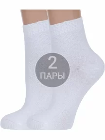 Комплект из 2 пар женских бамбуковых носков ХОХ БЕЛЫЕ (2-G-223)