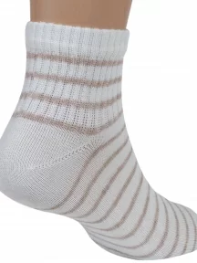 Подростковые носки LORENZline, П35, КРЕМОВЫЕ в полоску