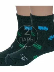Комплект из 2 пар детских носков Альтаир, 2-А56, ТЕМНО-ЗЕЛЕНЫЕ