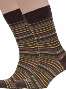 Комплект из 2 пар мужских носков Sergio Di Calze (PINGONS) из мерсеризованного хлопка, 2-16SC3, КОРИЧНЕВЫЕ