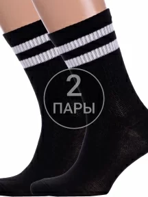 Комплект из 2 пар спортивных носков GRAND LINE, 2-С-109, ЧЕРНЫЕ
