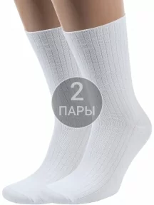Комплект из 2 пар мужских носков без резинки ХОХ, 2-X-201, БЕЛЫЕ