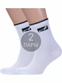 Комплект из 2 пар мужских спортивных носков Альтаир, 2-С199, БЕЛЫЕ