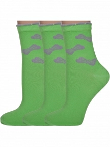 Комплект из 3 пар женских носков Palama, 3-ЖД-21, САЛАТОВЫЕ