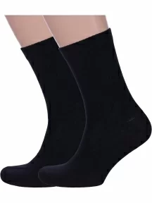 Комплект из 2 пар мужских спортивных носков GRAND LINE ЧЕРНЫЕ (2-С-46)