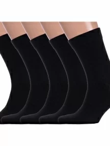 Комплект из 5 пар мужских носков GRAND LINE, 5-М-130, ЧЕРНЫЕ