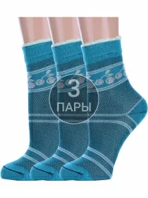 Комплект из 3 пар женских носков Альтаир, 3-А227, ИЗУМРУДНЫЕ