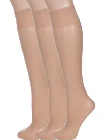 Комплект из 3 пар женских гольфов Conte Natural, телесные (3-14С-58СП/Tension soft 20Г)