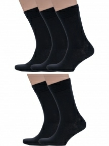 Комплект из 5 пар мужских носков Grinston socks (PINGONS) из 100% хлопка ЧЕРНЫЕ (5-15D2)