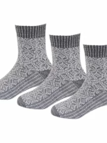 Комплект из 3 пар детских полушерстяных носков RuSocks (Орудьевский трикотаж), 3-Д-382, СЕРЫЕ