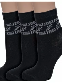 Комплект из 3 пар детских носков Альтаир, 3-С57, ЧЕРНЫЕ