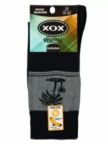 Мужские носки из вискозы ХОХ, X-1202, ЧЕРНЫЕ