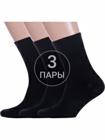 Комплект из 3 пар мужских носков с ослабленной резинкой Альтаир, 3-М85, ЧЕРНЫЕ