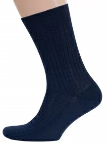 Мужские носки из 100% хлопка RuSocks (Орудьевский трикотаж), М3-11001, рис. 02, ТЕМНО-СИНИЕ