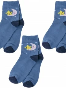 Комплект из 3 пар детских носков Akos, 3-CK41800, рис. 051, ДЖИНСОВЫЕ