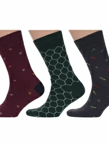 Комплект из 3 пар мужских носков MSCLUB №М39, msk3-М39, микс 1