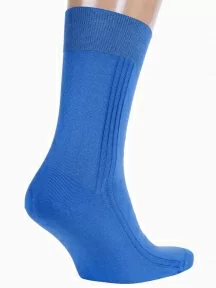 Мужские носки из 100% хлопка RuSocks (Орудьевский трикотаж), М3-11001, рис. 03, ТЕМНО-ГОЛУБЫЕ