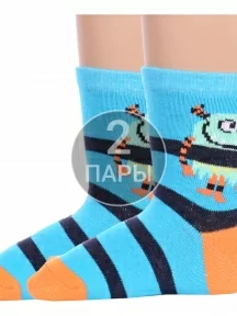 Комплект из 2 пар детских носков "Борисоглебский трикотаж", 2-8С39, БИРЮЗОВЫЕ