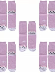 Комплект из 5 пар детских носков ХОХ, 5-D-3R12, СИРЕНЕВЫЕ
