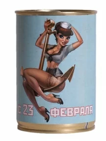 Мужские носки "Трио " в банке, 1БАН_23ПА, "С 23 ФЕВРАЛЯ" голубая / черные