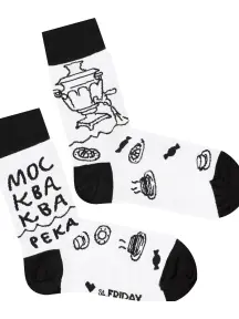 Носки St. Friday Socks Russian tea (Москва-ква-ква). Белые (X10-1595-02)