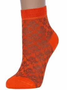 Женские носки из мерсеризованного хлопка ХОХ, GM-1402, ОРАНЖЕВЫЕ