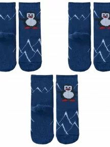 Комплект из 3 пар детских махровых носков Альтаир, 3-С129, ДЖИНС