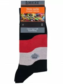 Мужские носки LORENZline, Е32, СЕРО-КРАСНЫЕ