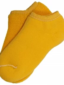 Детские короткие носки с наружной махрой ХОХ, DZ-3R18, ТЕМНО-ЖЕЛТЫЕ