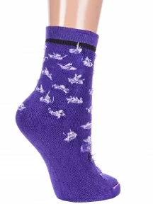 Женские махровые носки Hobby Line, Нжм8845-03-01, ФИОЛЕТОВЫЕ
