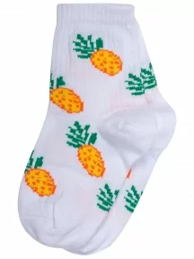 Детские носки Альтаир, А225, БЕЛЫЕ с желтыми ананасами