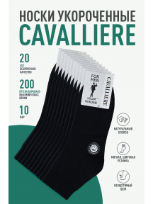 Комплект из 10 пар мужских укороченных носков CAVALLIERE (RuSocks), С-333-10, ЧЕРНЫЕ