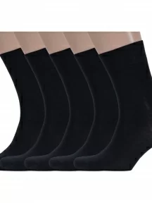 Комплект из 5 пар мужских антибактериальных носков DiWaRi, 5-7С-40СП, рис. 000, ЧЕРНЫЕ