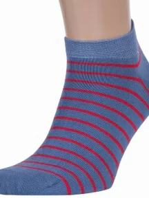 Мужские короткие спортивные носки ХОХ, SPM-177, ДЖИНСОВО-КРАСНЫЕ