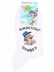 Мужские носки Брестские (БЧК), 23С2153, рис. 487, БЕЛЫЕ