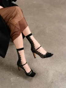 Женские ажурные носки Oemen, 1809, ЧЕРНЫЕ