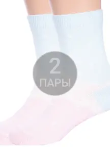 Комплект из 2 пар детских носков Conte kids рис. 586, БИРЮЗОВО-РОЗОВЫЕ (2-5С-11СП)