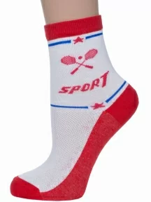 Спортивные подростковые носки LORENZline, П16, БЕЛО-КРАСНЫЕ