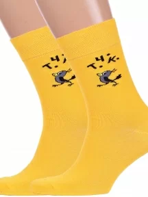 Комплект из 2 пар мужских носков Брестские (БЧК), 2-23С2153, рис. 490, ЯРКО-ЖЕЛТЫЕ