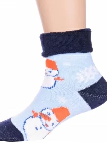 Детские махровые носки LORENZline, Л14, ГОЛУБЫЕ С ТЕМНО-СИНИМ