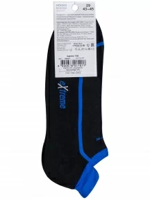 Мужские спортивные носки с махровыми пяткой и мыском ХОХ, SPM-10, ЧЕРНО-СИНИЕ