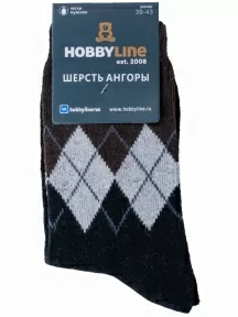 Мужские теплые носки Hobby Line, 6286, ЧЕРНЫЕ