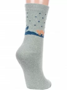 Женские теплые носки Hobby Line, Нжа6536-6, БИРЮЗОВЫЕ