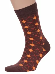 Мужские носки "Нева-Сокс", MAG-18, КОРИЧНЕВО-ОРАНЖЕВЫЕ